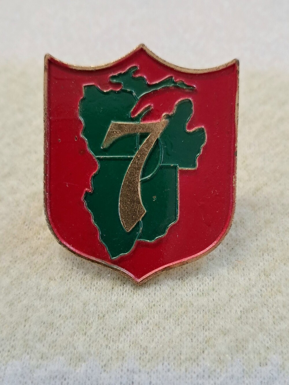 Vintage Boy Scouts of America Region 7 Metal Enamel Neckerchief Slide Shield Map